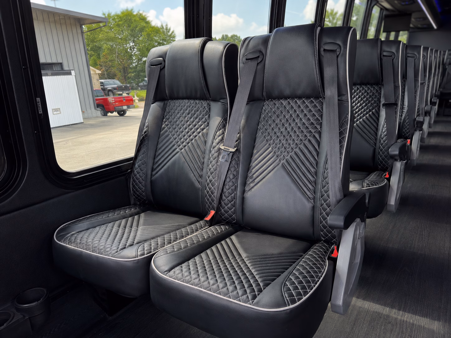 flower mound charter bus inside