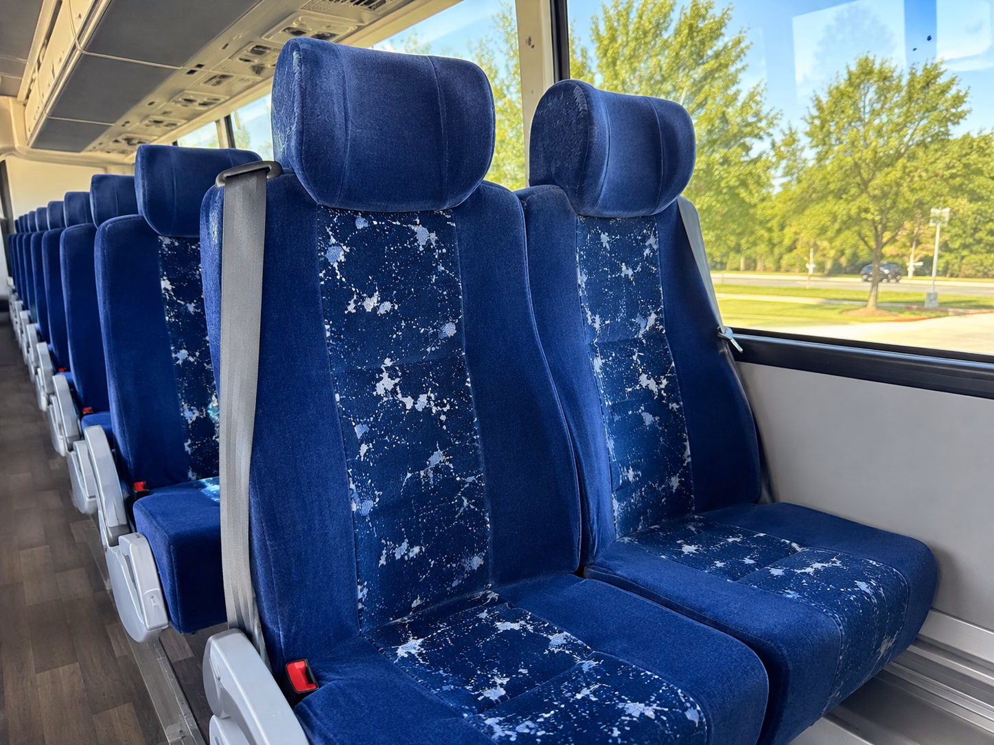 flower mound charter bus rental interior